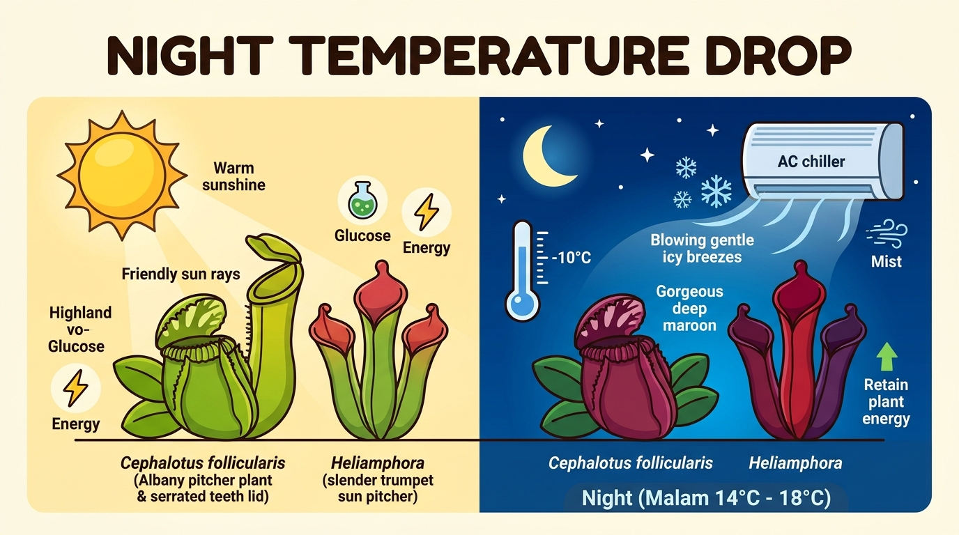 Rahasia Night Temperature Drop: Memelihara Cephalotus & Heliamphora di Daerah Panas