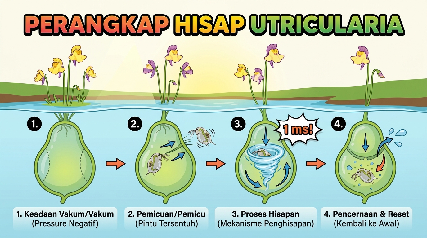 Morfologi & Fisiologi Perangkap Hisap Vakum Utricularia: Pemburu Mikroskopis Tercepat di Dunia