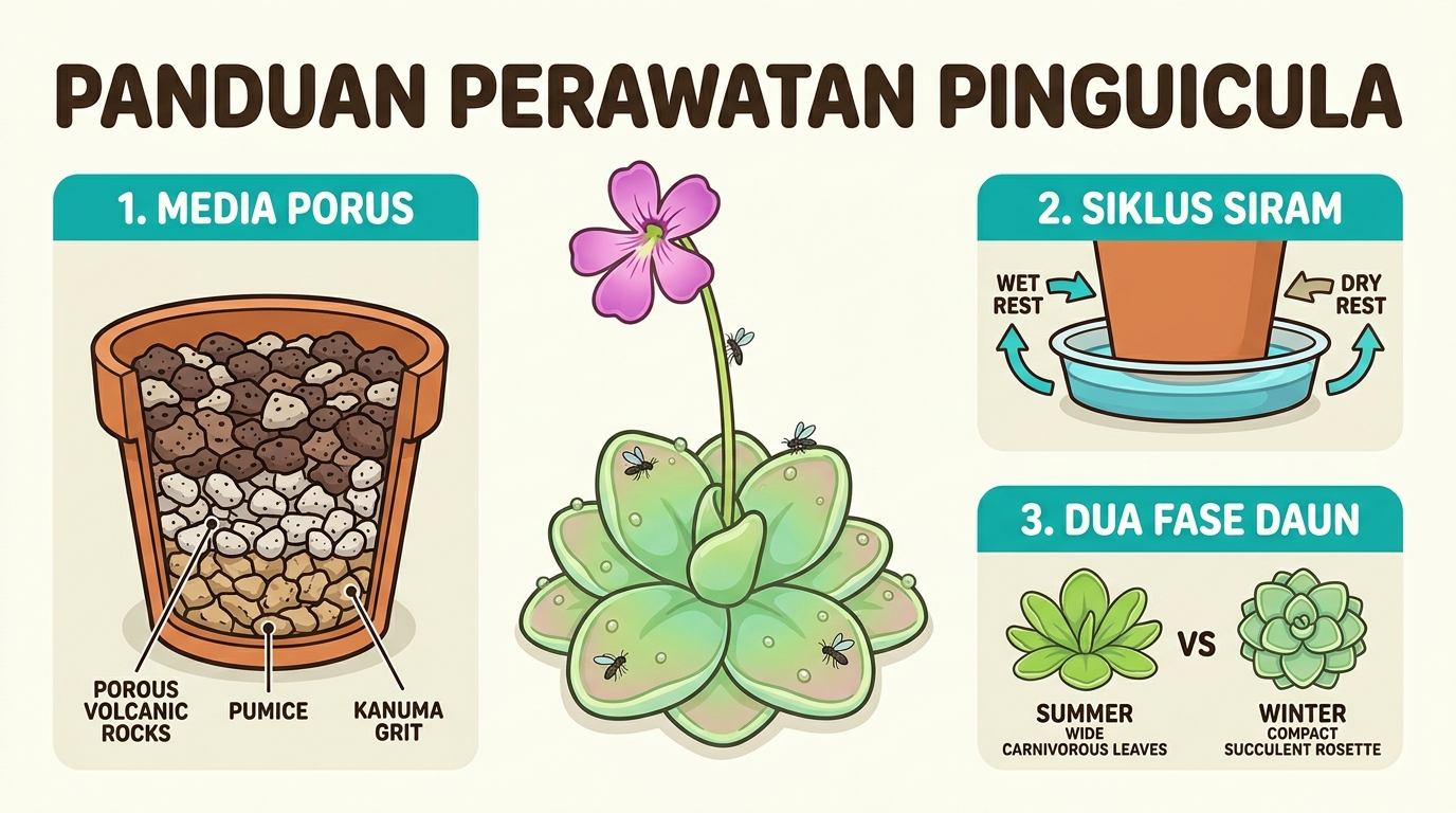3 Golden Rules Barry Rice: Kunci Sukses Menumbuhkan Pinguicula Subur Berbunga di Rumah